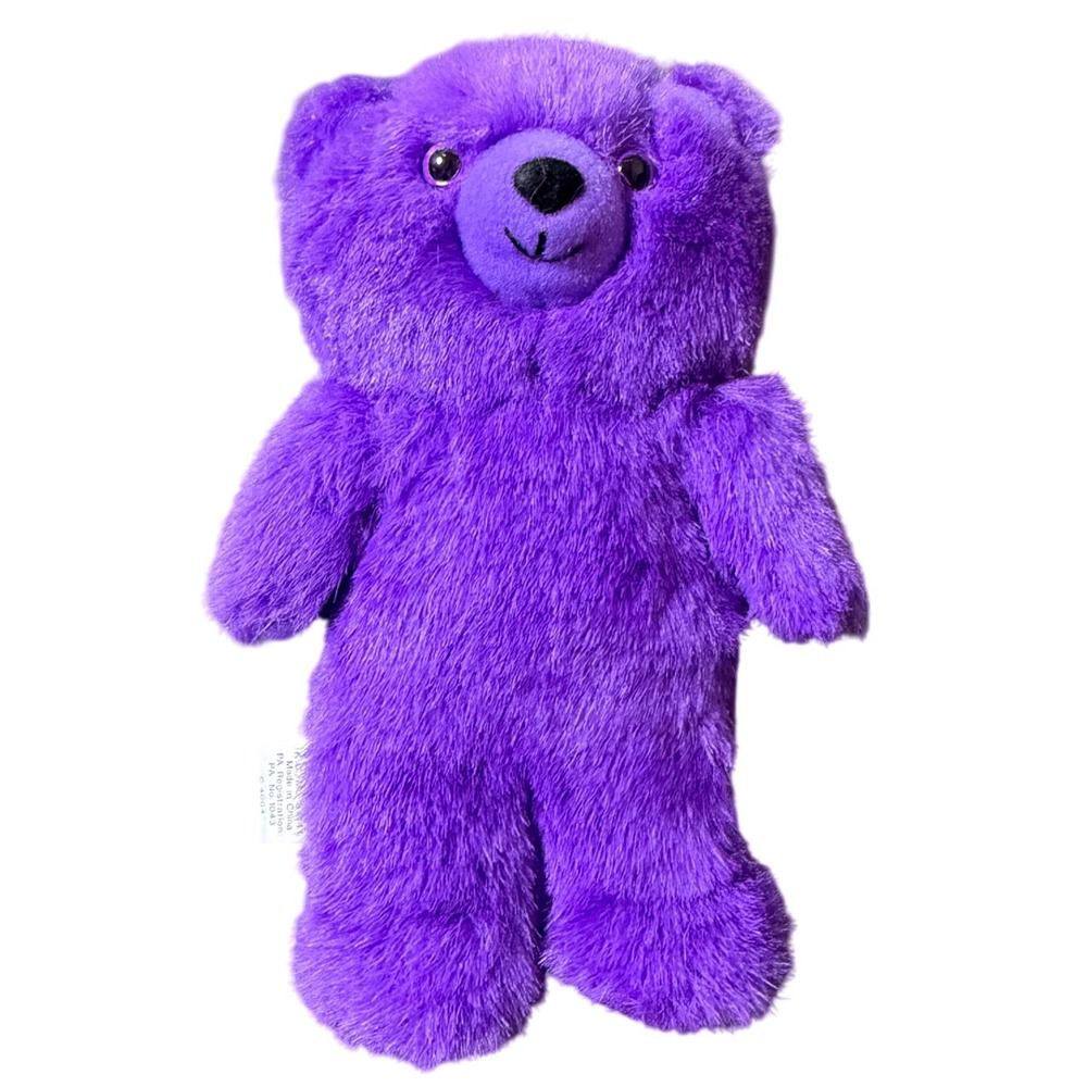 1986 Graphics International Purple Teddy Bear Plush‎ Toy Collectible C 4004